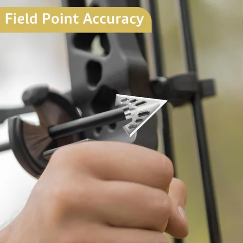 Miniatura 2 de Hunting Broadheads with 3 Fixed Blade 100 Grain Screw-in Archery Broadheads Compatible with Crossbows,Recurve and Compound Bows