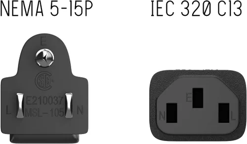 Miniatura 5 de Cable Leader Cable de alimentación de CA de 18 AWG, IEC320 C13 a NEMA 5-15P, cable de alimentación de 3 clavijas resistente de 125 V 10A/15 A