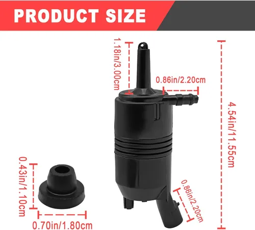 Miniatura 4 de Bomba de limpiaparabrisas delantero con ojales, compatible con Chevy, Blazer 87-05, C2500/3500 88-00, SiIverado 1500 99-07, Slerra 3500 2001-2006