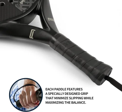 Miniatura 3 de Pala de pádel Superficie de Fibra de Carbono con núcleo de espuma EVA Memory Flex Pala de pádel ligera rojo (8200 Red)
