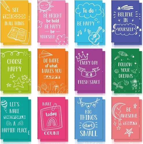 Miniatura 10 de Zonon 24 mini cuadernos a granel para regalo de fin de año para estudiantes de parte del profesor, 3.2 x 5 pulgadas, pequeño bloc de notas rayado