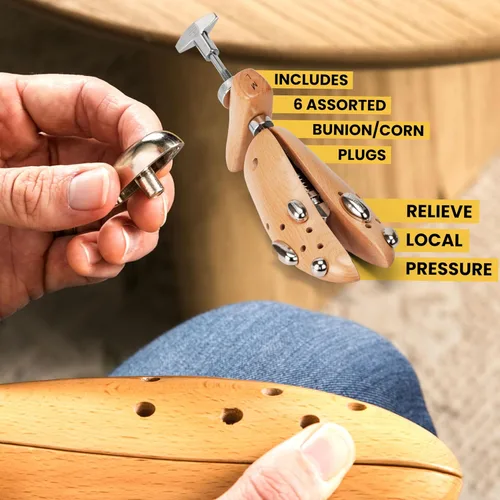 Miniatura 13 de HOUNDSBAY Ensanchadores de zapatos de plástico y madera, ampliador de zapatos ajustable para hombres y mujeres