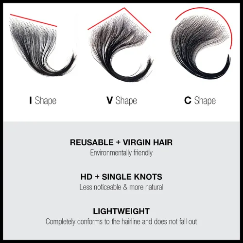 Miniatura 2 de Celebrity Bordes de pelo de bebé, encaje HD, cabello humano transparente, línea de cabello invisible reutilizable, borde instantáneo, rayas