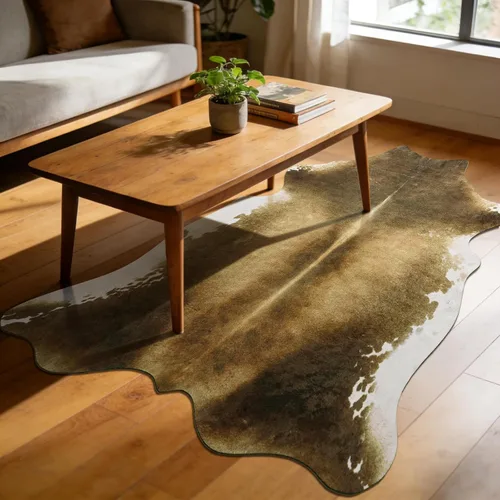 Miniatura 6 de Alfombra lavable antideslizante de piel de vaca sintética de 2 x 3 pulgadas, color blanco y blanco, tapete pequeño para puerta delantera, decoración