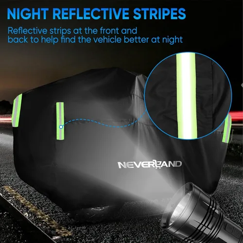 Miniatura 2 de NEVERLAND Funda para ATV Tela Oxford 300D Compatible con Polaris Sportsman Yamaha Grizzly Honda Kawasaki con Correas Reflectantes de Almacenamiento