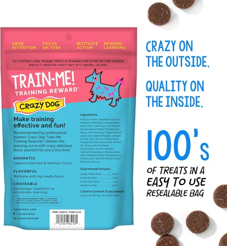 Miniatura 2 de Crazy Dog Train-Me! Training Treats - Bolsa de 16 onzas, sabor a tocino, con 400 golosinas por bolsa, recomendada por Dog Trainers