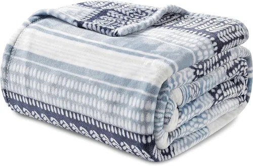 Miniatura 4 de Elegant Comfort Manta de Cama de Vellón de Franela con Estampado Ultra Suave, Colcha Cubrecama Ligera Acogedora y Suave, Manta Decorativa para Todas