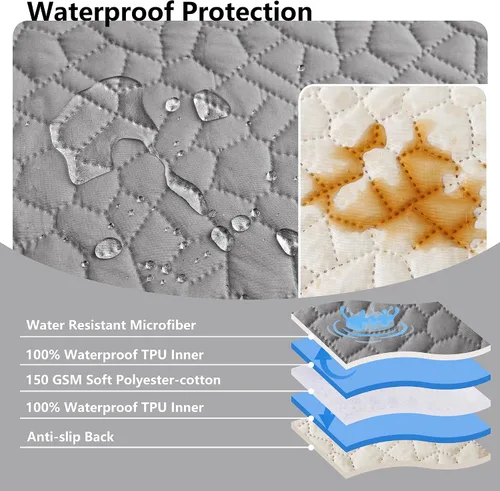 Miniatura 2 de Manta impermeable para perro, lavable, antideslizante, fundas de sofá para mascotas, resistentes al pelo de mascotas, para cama, silla, muebles