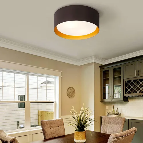 Miniatura 9 de Casia Luces de techo empotradas para dormitorio, montaje empotrado cerca del techo en acabado de metal de bronce aceitado con vidrio esmerilado