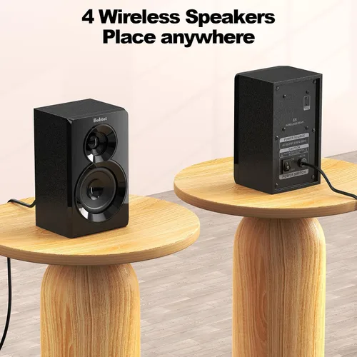 Miniatura 4 de Bobtot Sistema de sonido envolvente inalámbrico, sistema de cine en casa, altavoces envolventes de 1000 W, subwoofer de 8 pulgadas, graves profundos