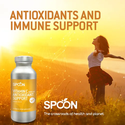 Miniatura 3 de Spoon Vitamina C 1000 mg – Apoyo antioxidante, suplemento de vitamina C inmune para adultos – Apoya la función de glóbulos blancos, producción
