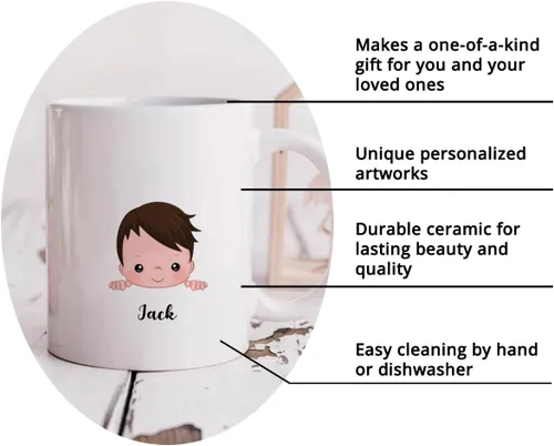 Miniatura 5 de Gossby Taza personalizada Life is Better With GrandKIDS (1 niño), taza personalizada de regalo para abuelos con avatares de nietos, nombres, 11