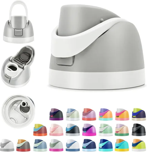Miniatura 27 de Tapa de repuesto compatible con botella de agua Owala FreeSip a prueba de fugas, tapa abatible reutilizable, accesorio para vasos de 16 onzas, 24