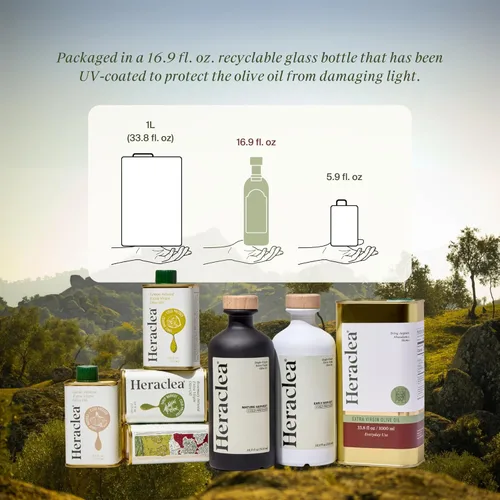 Miniatura 4 de Heraclea - Cosecha Temprana - Aceite de Oliva Extra Virgen - Aceite de Oliva Orgánico - Extra Virgen - Prensado en Frío - Aceite de Oliva EVO Rico
