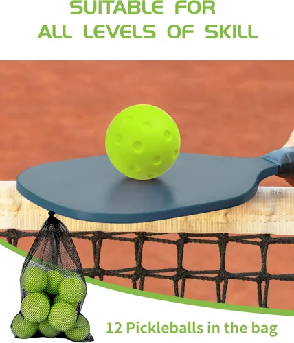 Miniatura 4 de Tarutaru Paquete de 12 bolas de pickleball de espuma, bolas de pickleball silenciosas para práctica en exteriores o interiores, juego de bolas Verde