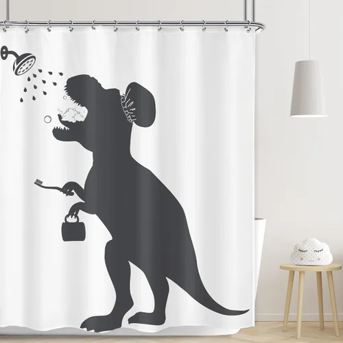 Miniatura 26 de Juego de cortinas de ducha divertidas con diseño de calavera y esqueleto de Halloween para baño, 60 pulgadas de ancho x 71 pulgadas de alto