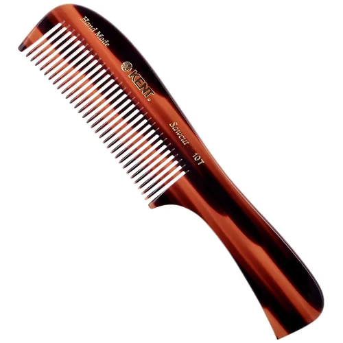 Kent 10T Peine grande desenredante, peine de dientes anchos hecho a mano para cabello rizado, peines desenredantes para cabello húmedo y seco,