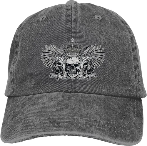 Miniatura 9 de Cowboy Hat Trendy Hats for Man and Women Djustable Four Season Outdoor Baseball Cap of Hell Skull with Angel Deep Heather