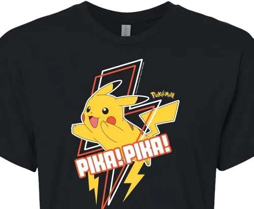Miniatura 3 de HYBRID APPAREL - Pokémon - Pika Pika - Camiseta corta de mezcla de algodón para jóvenes
