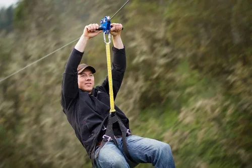 Miniatura 7 de Kit de tirolesa Chetco Zip Line con arnés y freno elástico