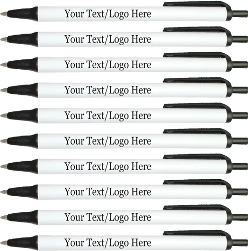 SyPen Bolígrafos personalizados con tu logotipo o texto personalizado, paquete de 300 unidades a granel para negocios, fiestas y eventos, bolígrafos