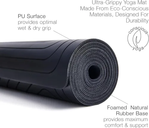 Miniatura 6 de agoy Pro+ Warrior - Esterilla de yoga antideslizante de alta calidad - Diseño ecológico - Alfombrilla de poliuretano con agarre húmedo y seco +