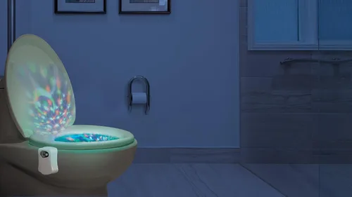 Miniatura 2 de Luz de discoteca para inodoro, luz de baño con sensor de movimiento, luces LED de baño, accesorios de baño divertidos, luces de inodoro dentro