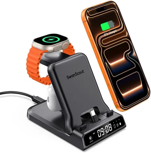 Estación de carga rápida USB C de 25 W para iPhone Air 17 16 15, cargador 3 en 1 para Apple Watch Series 11 10 9 8 7 6 5 4 Ultra 2 Ultra, para