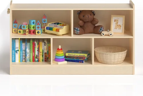 Miniatura 8 de Estante Montessori de madera, organizadores y almacenamiento de juguetes de 2 estantes, organizador de aula para niños, sala de juegos, guardería