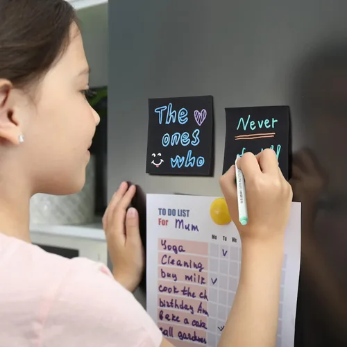 Miniatura 2 de Eersida Paquete de 27 notas adhesivas negras y bolígrafos metálicos, paquete de 12 unidades de 3 x 3 pulgadas, notas adhesivas negras, 600 páginas