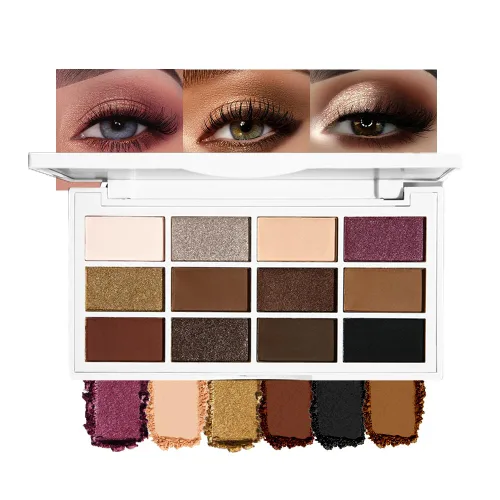 Miniatura 35 de evpct Paleta de sombra de ojos con purpurina dorada champán, color nude dorado rosa brillante crema brillante paleta de sombra de ojos iluminadora