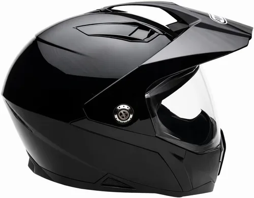 Miniatura 5 de MMG Casco deportivo dual para motocicleta todoterreno dirt bike ATV - Visera abatible - Modelo 23 (negro brillante, mediano)