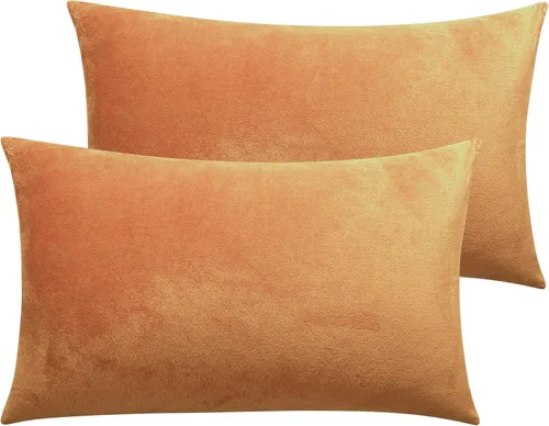 Miniatura 90 de NTBAY - Fundas de almohada de terciopelo con cierre para niños pequeños, 2 unidades, acogedoras, de lujo, de franela y felpa, para viajes, 33 x 46
