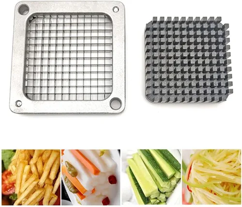 Miniatura 10 de Cortador de papas fritas de repuesto, cortador de verduras comercial, hoja de acero inoxidable y bloque empujador para cortar papas cebollas