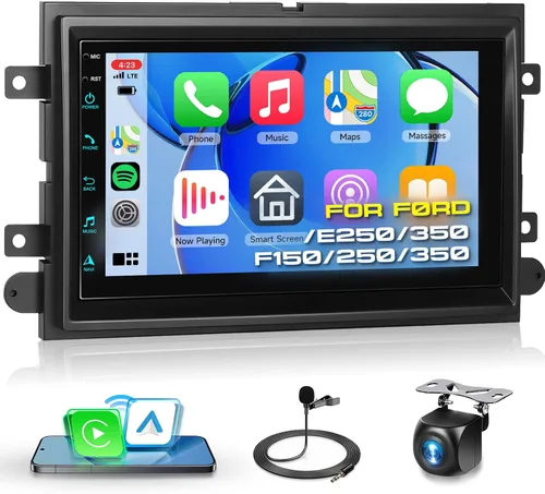 Radio de coche 2G+64G para Ford F150/F250/F350/E250/E350 Edge Fusion Explorer con Carplay Android Auto, 7 pulgadas HD pantalla táctil estéreo de