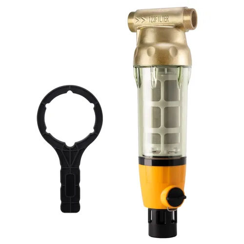Miniatura 8 de iSpring WSP100ARB - Filtro de agua de sedimentos giratorio, reutilizable con módulo de descarga automática de pantalla táctil y raspador de carcasa