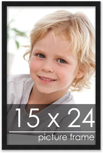 Miniatura 138 de Poster Palooza Marco de fotos cuadrado de madera negro contemporáneo de 3 x 3 con plexiglás acrílico UV, parte trasera de tablero de espuma