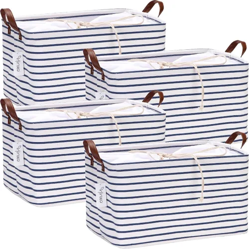 Miniatura 66 de Hinwo 31L Bolsas de almacenamiento grandes, organizadores de armario y almacenamiento, cestas de estante, cestas de almacenamiento plegables