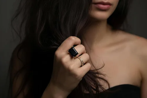 Miniatura 8 de Anillo de ónix negro de estilo clásico, impresionantes anillos de piedras preciosas, joyería hecha a mano para mujer, moda, declaración, compromiso