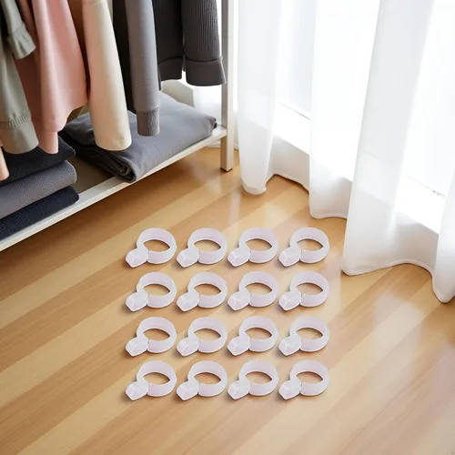 Miniatura 6 de 50 ganchos de plástico blanco a prueba de viento para colgar ropa, gancho con hebilla, ganchos para colgar la ropa, herramienta para colgar barra