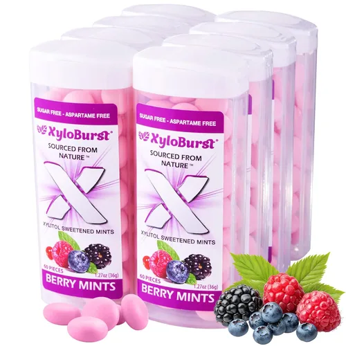 Miniatura 9 de XyloBurst - Mentas de xilitol Mentas de aliento sin azúcar para la salud bucal Sin gluten, veganas, aptas para dieta cetogénica Mentas sin