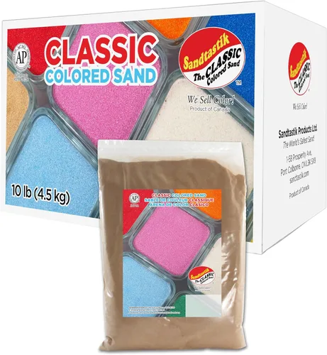 Miniatura 20 de Sandtastik Arena blanca de color clásico: caja a granel de 10 libras de arena de grano fino vibrante para artes y manualidades, botellas de arena