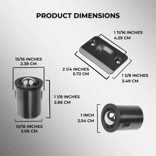 Miniatura 2 de Eco-Fused Cierre de bola ajustable para puerta, herrajes de rodamiento de bolas negros con resorte, compatible con la mayoría de puertas, armarios