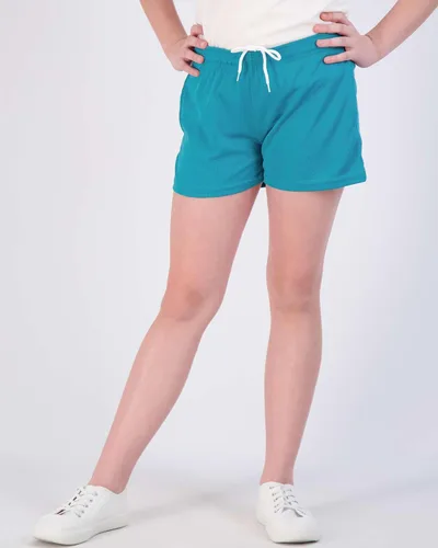 Miniatura 2 de Real Essentials Paquete de 4 pantalones cortos deportivos de malla para niñas con bolsillos