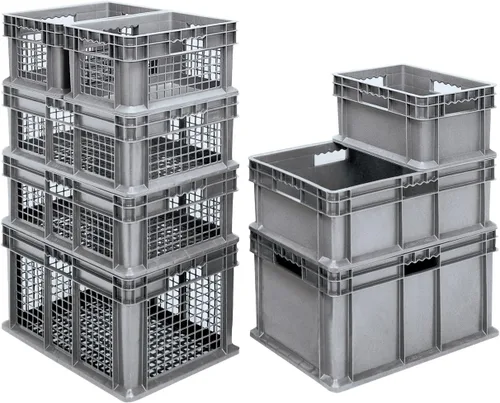 Miniatura 2 de Akro-Mils 37608 - Contenedor de pared recto de plástico con lados de malla y base de malla, (24 x 16 x 8 pulgadas), gris, (paquete de 4)