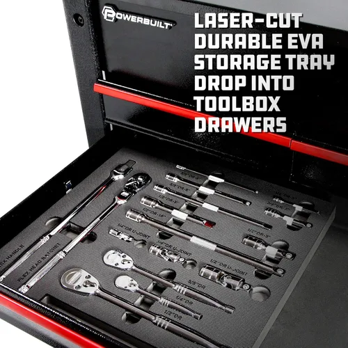Miniatura 6 de Powerbuilt Master 949009 - Juego de accesorios y trinquetes, 16 piezas, herramientas de transmisión de 1/4, 3/8 y 1/2 pulgada, barras de extensión