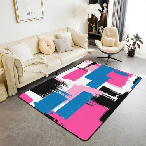 Miniatura 23 de Feelyou Tapete de interior de arte abstracto para niños y niñas, alfombra geométrica de 3 x 5 pulgadas, ultra suave, retro, circular, geométrica