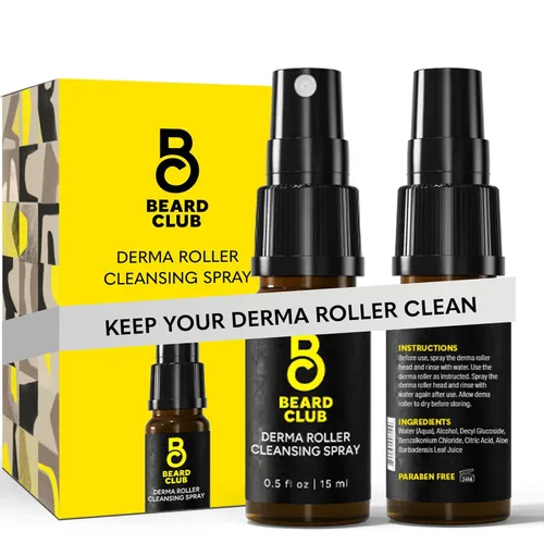 The Beard Club Derma Roller Spray limpiador - Limpia y prolonga la vida útil del rodillo Derma - 0.5 onzas