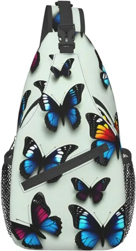 Mariposa y violonchelo bolso bandolera bandolera bolsa de pecho ligero Sling Daypackstravel senderismo ciclismo para hombres mujeres