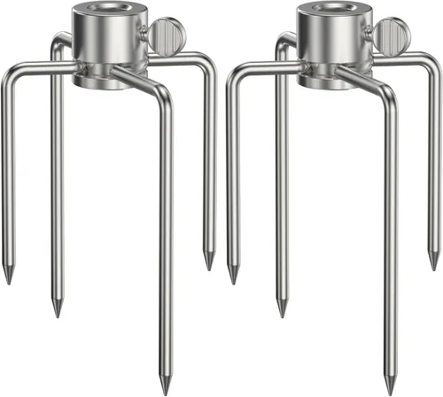 Onlyfire 6007 Tenedores para carne asador de acero inoxidable (1 par), solo se adapta a varillas de asador cuadradas de 5/16 pulgadas